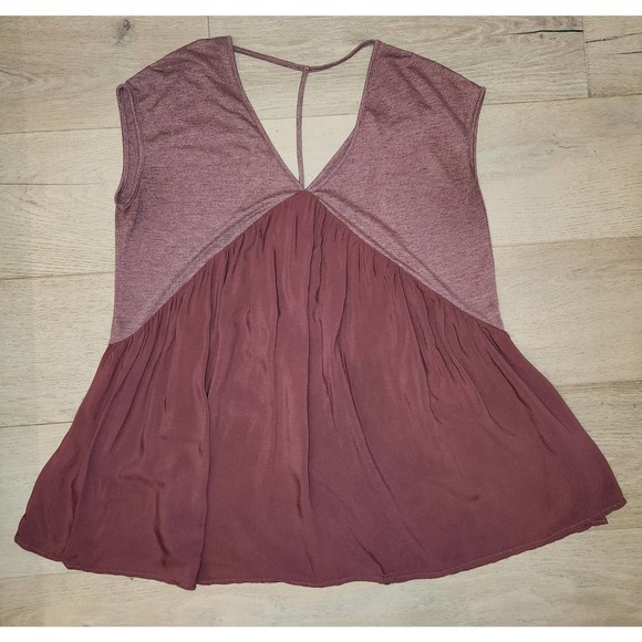 Anthropologie Meadow Rue Raspberry Red Quincy Short Sleeve Flowy Top size S - Picture 3 of 5